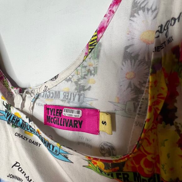 Tyler McGillivary Seed Packet Floral Mini Dress Size Small - Picture 4 of 11